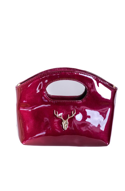 Wine Patent Leather Bag