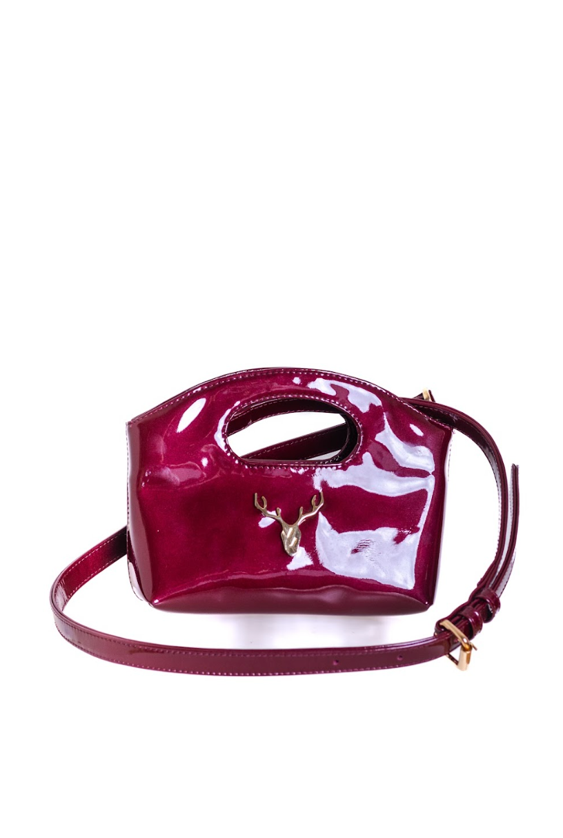 Wine Patent Leather Bag