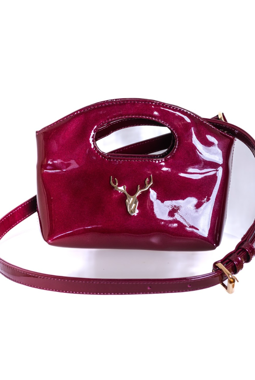 Wine Patent Leather Bag