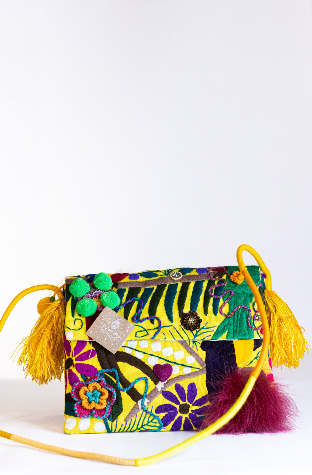 El Funky Clutch - Amarillo y pompon rojo